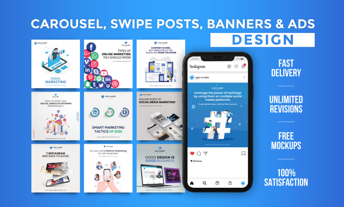 I will create attractive social media posts, carousel post, banner and ads design